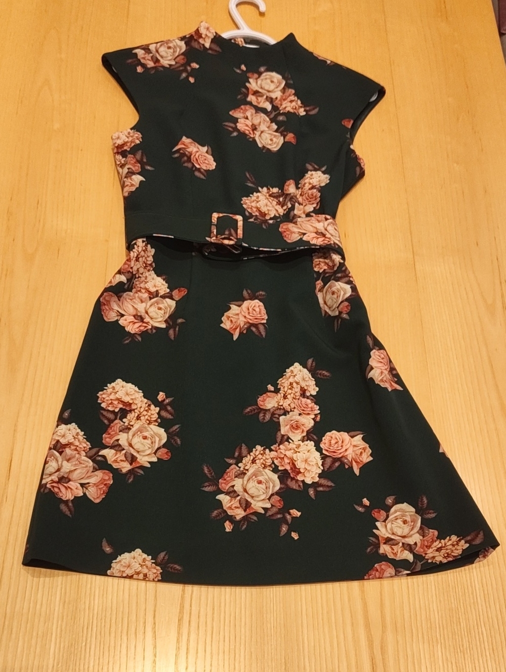 Floral Belted Dress - Pink Roses